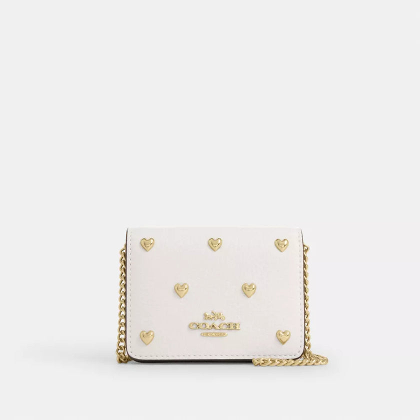 COACH Mini Wallet On A Chain With Heart Rivets image 0
