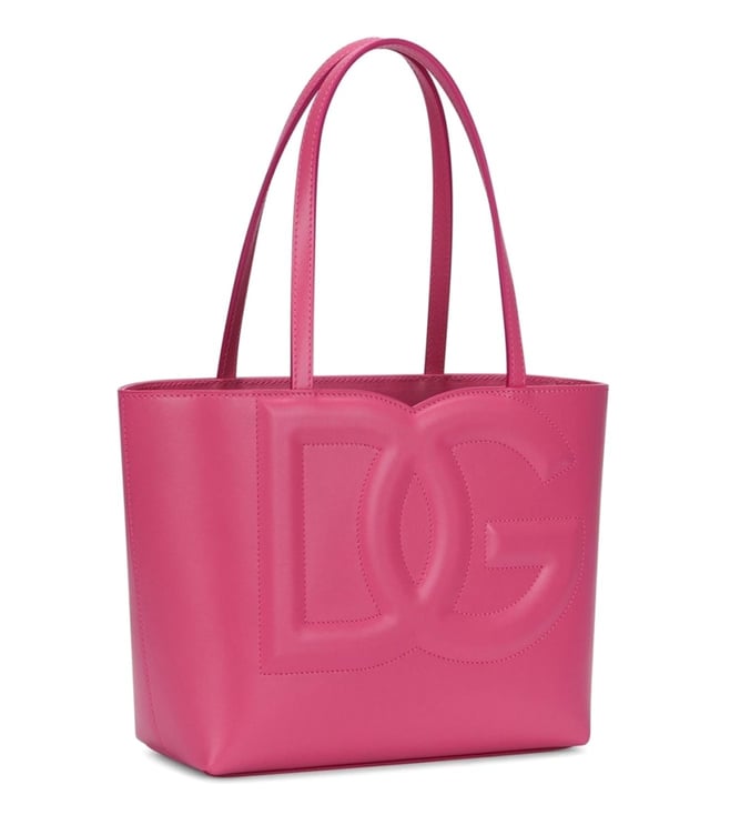 [AT DELHI] DOLCE & GABBANA Pink Logo Leather Tote Bag image 2
