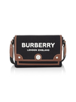 BURBERRY Medium Note Horseferry Canvas Crossbody Bag - Black Tan image 3