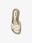 MICHAEL KORS Hannah Metallic Logo Jacquard Slide Sandal image 1