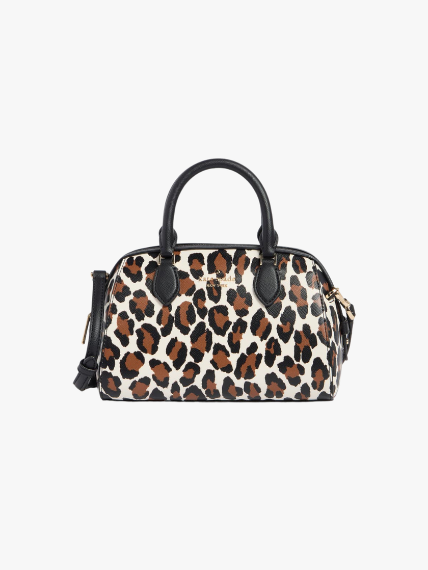 KATE SPADE Madison Spotted Leopard Small Duffle Crossbody Bag - Cream Multi image 0