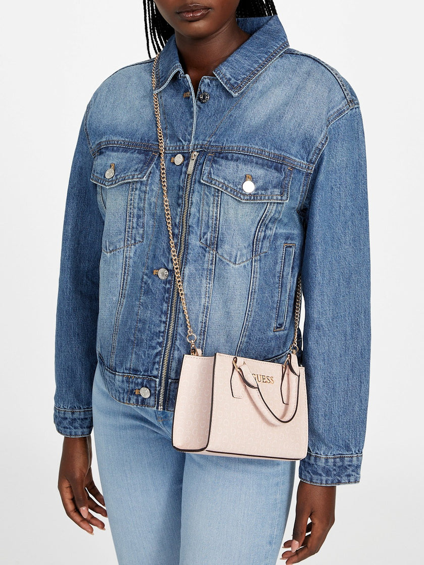 [AT DELHI]  Guess Eldoria Logo Mini Satchel - Pink image 1