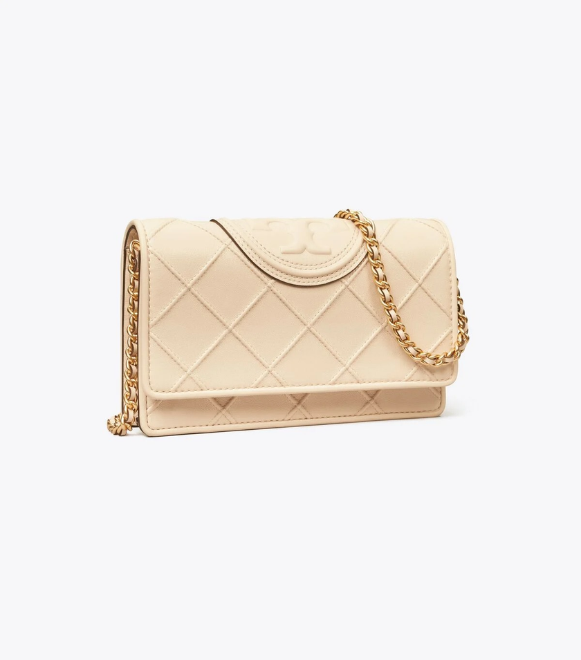 TORY BURCH Fleming Soft Chain Wallet - New Cream image