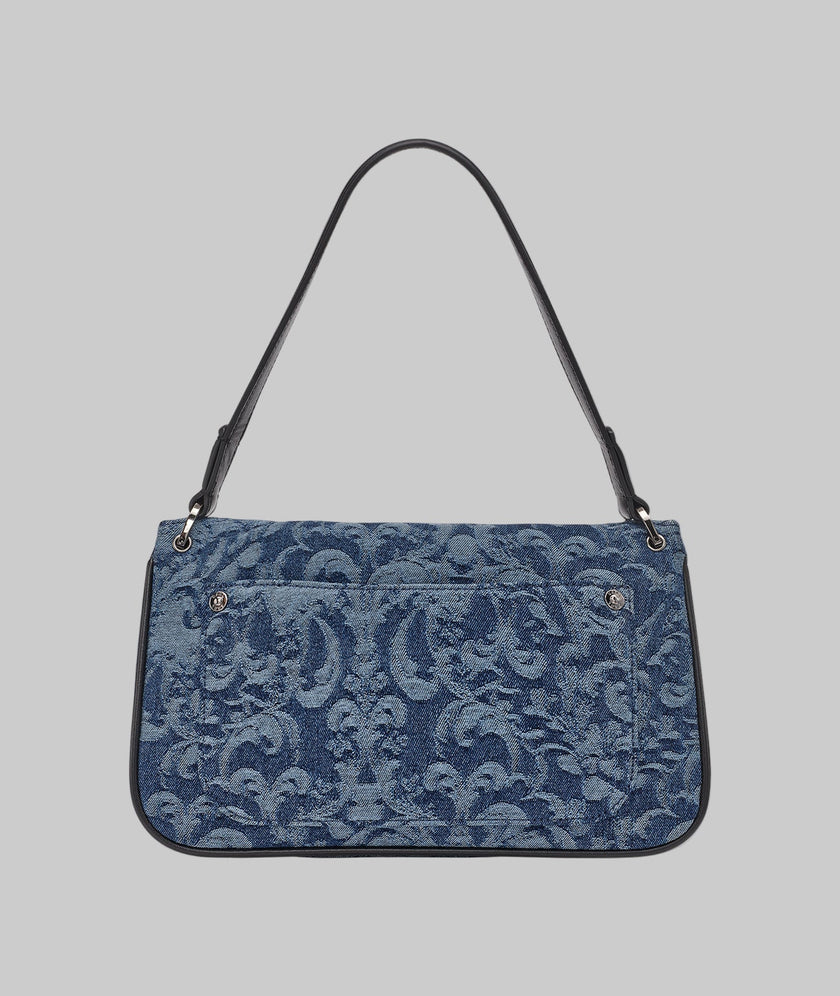 KARL LAGERFELD Nadine Denim Jacquard Shoulder Bag - Blue image 1