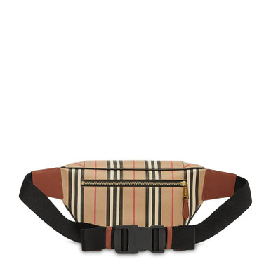 BURBERRY Archive Beige Icon Stripe E-canvas Sonny Bum Bag image 0