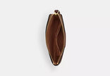 COACH Corner Zip Wristlet In Signature Canvas With Stripe - Gold/Tan/Brown image 2