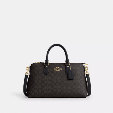 COACH Georgia Satchel Bag In Signature Canvas image 3
