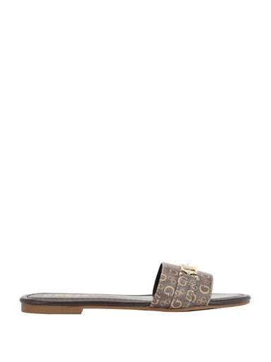 GUESS Lures Logo Slides - Light Brown (@Delhi Studio) image 0