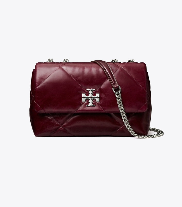 [AT DELHI] TORY BURCH Small Kira Diamond Quilt Distressed Shoulder Bag - Dark Carmine image 0