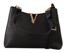 VERSACE Calf Leather Small Hobo Shoulder  bag - Black image 3