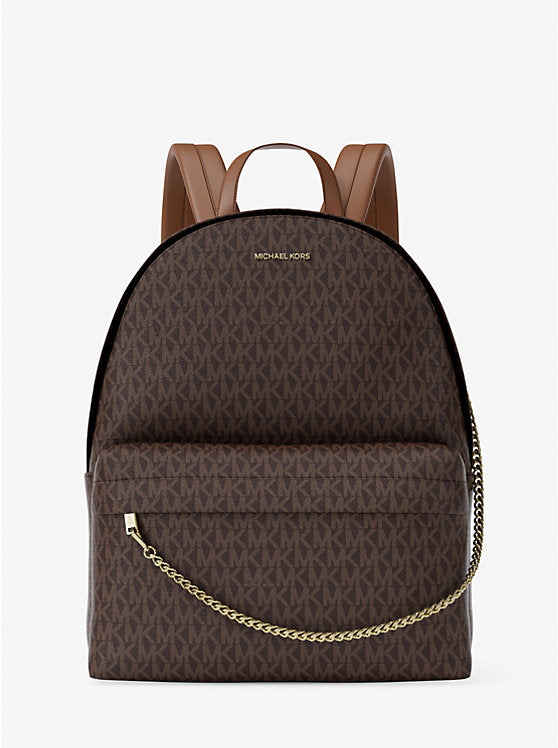 MICHAEL KORS Slater Large Signature Logo Backpack - Brown image 0