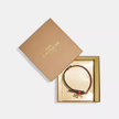 COACH Boxed Medium Pet Collar In Signature Canvas - Gold/Brown Black/Red Apple image 1