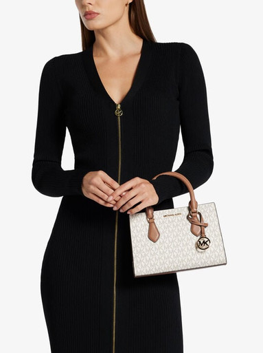 MICHAEL KORS Sheila Small Signature Logo Satchel - Vanilla (Arriving in Delhi) image 0