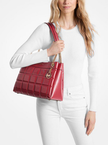MICHAEL KORS  Susan Medium Quilted Leather Tote Bag - DEEP RED image 1