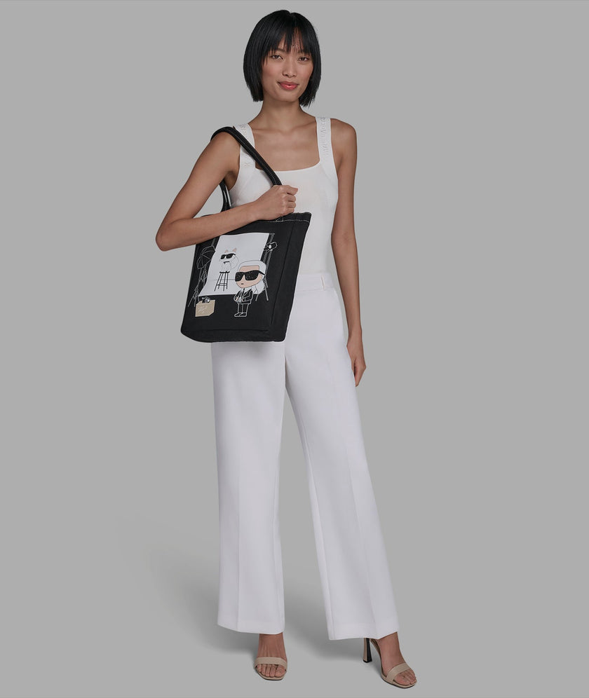 KARL LAGERFELD Cannes Karl & Choupette Photoshoot Canvas Tote image 2