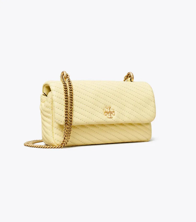 [ARRIVING] TORY BURCH Mini Kira Moto Quilt Flap Bag - Lemon Color image 0