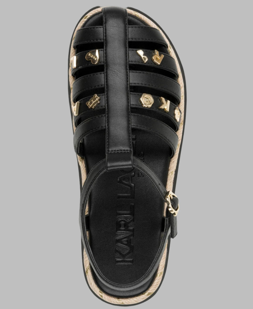 [AT DELHI] KARL LAGERFELD Chaselyn Fisherman Espadrille - Black image 3