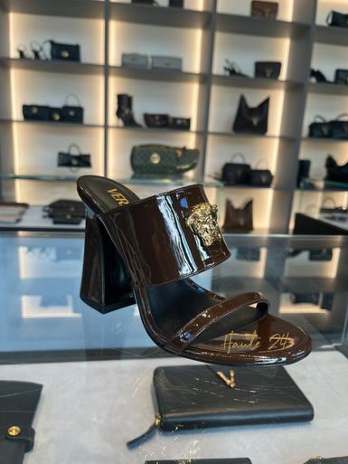 VERSACE Medusa Leather Sandals - Red image 0