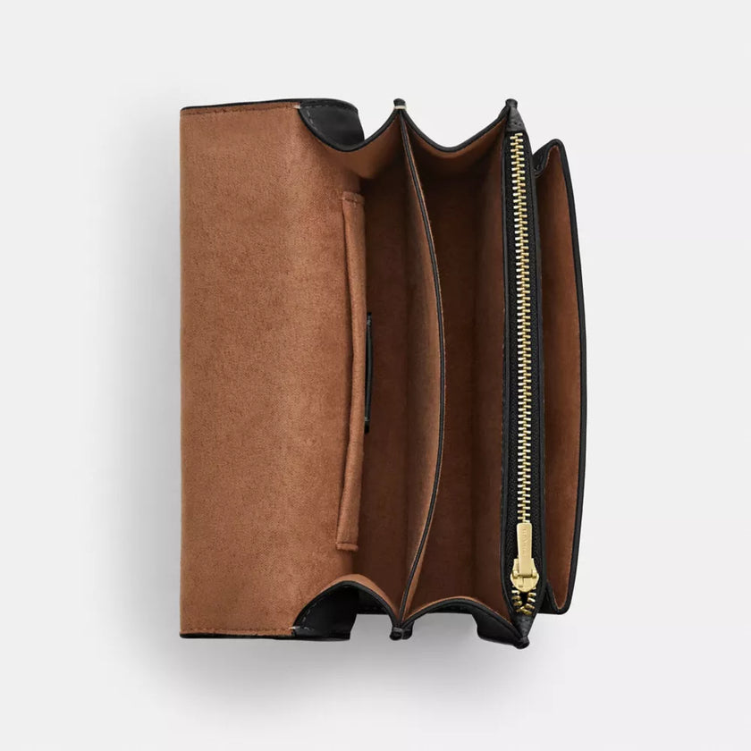 COACH Mini Klare Crossbody Bag In Signature Canvas - Gold/Walnut/Black image 3