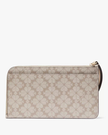 KATE SPADE  Lucy Spade Flower Medium L-zip Wristlet -  Dark Mushroom Cap Multi image 0