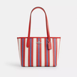 COACH Small City Tote With Stripe Print image 3