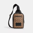 COACH Racer Sling Pack In Signature - Tan/Black image 3