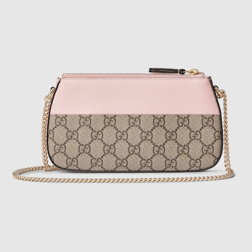 GUCCI Mini Two-Tone GG Marmont Wallet - Pink Beige and Dark Brown image 2