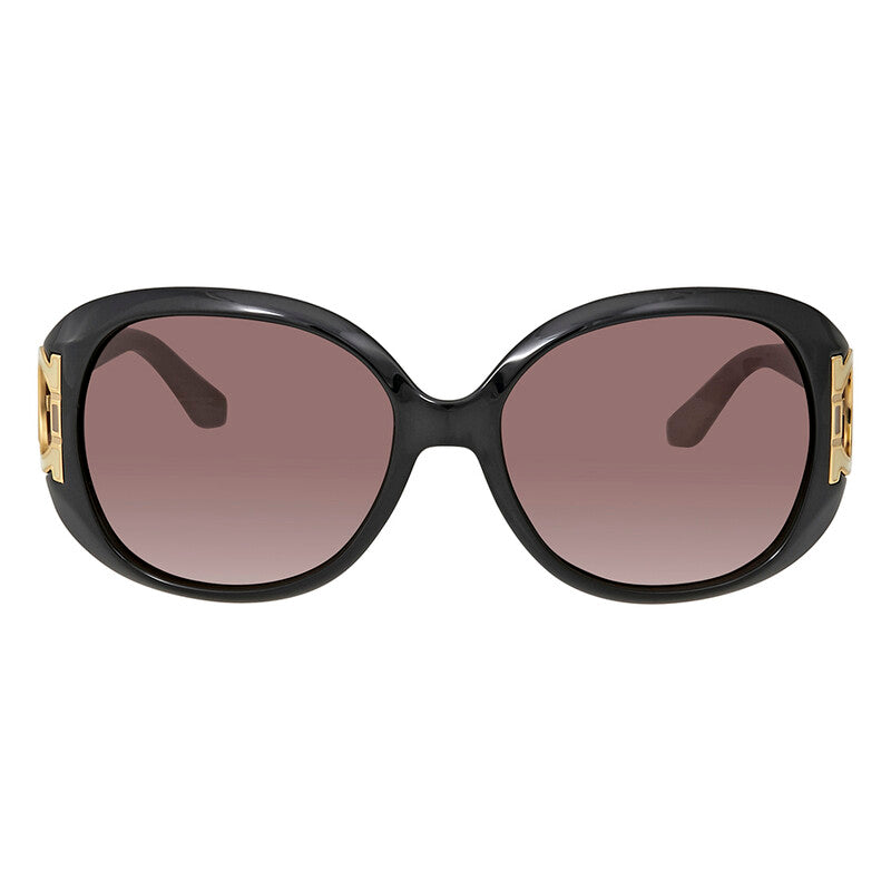 [AT DELHI] FERRAGAMO Brown Gradient Oval Sunglasses SF668 001 57 image 0