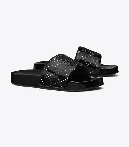 TORY BURCH Double T Pool Slide - Black Ink
