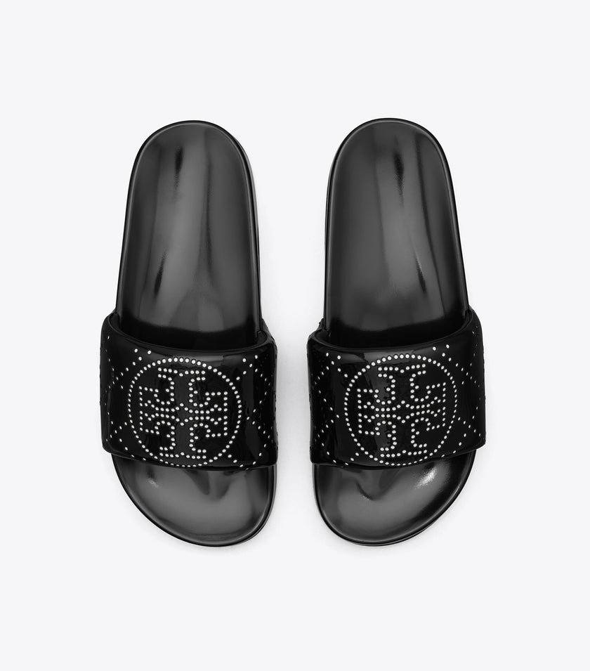 TORY BURCH Double T Pool Slide - Black Ink