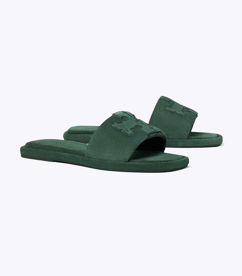 TORY BURCH Double T Sport Slide - Warm Teal / Warm Teal