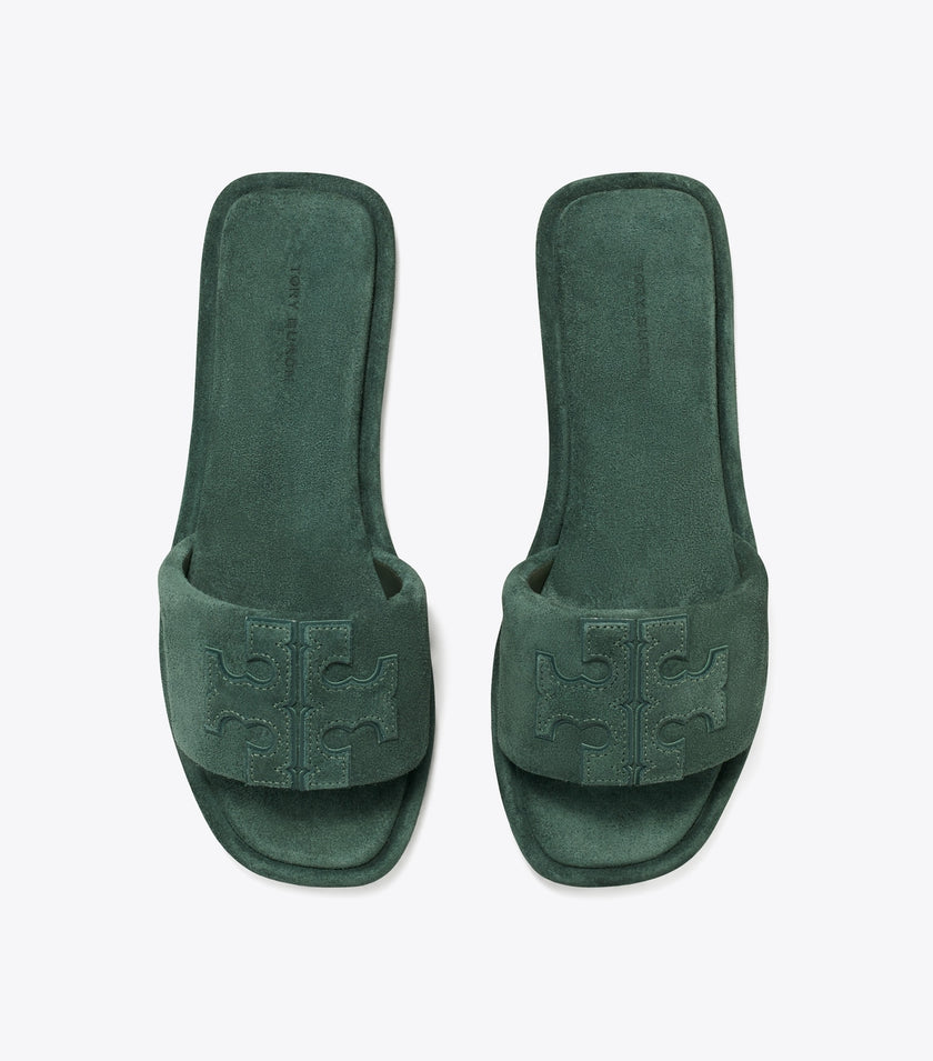 TORY BURCH Double T Sport Slide - Warm Teal / Warm Teal