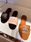 SALVATORE FERRAGAMO Gancini Flip-Flop Sandals - Brown, 36 image