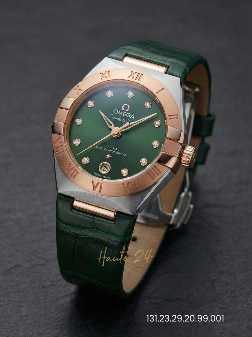 OMEGA  Constellation Automatic Chronometer Diamond Green Dial Ladies Watch Item No. 131.23.29.20.99.001 image 0