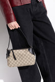 GUCCI GG Emblem Small Shoulder Bag - Black Beige image 1