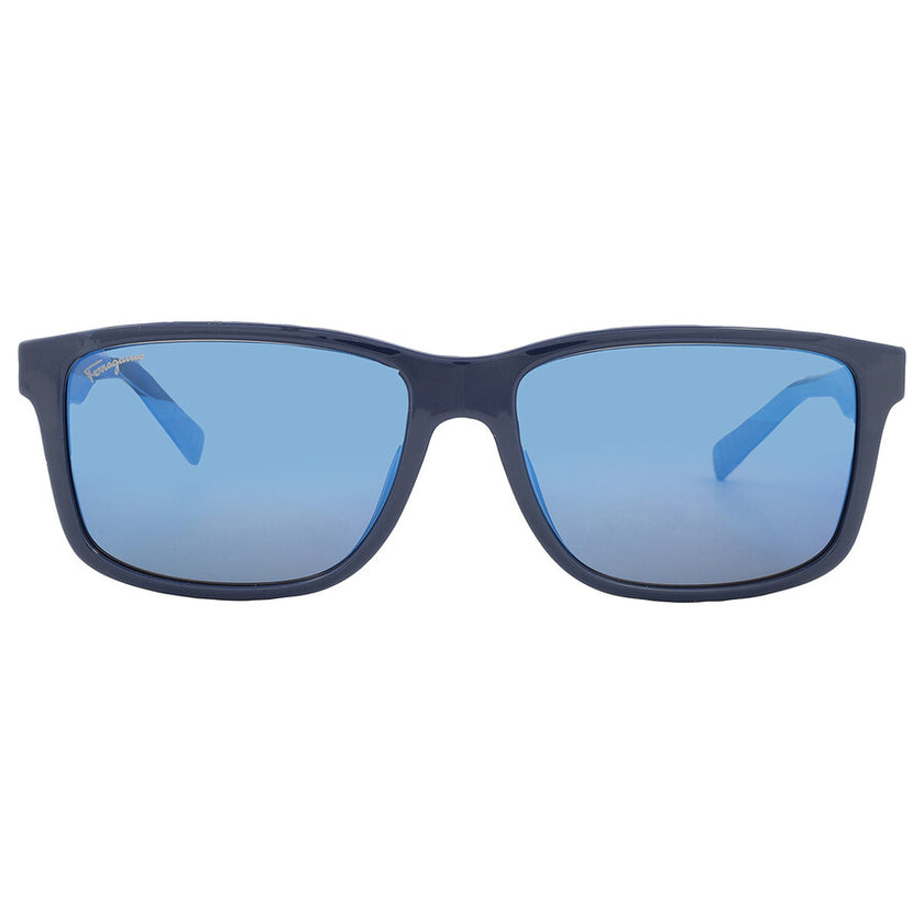 Ferragamo Salvatore Blue Rectangular Men's Sunglasses image 1