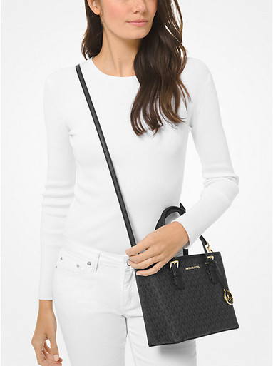 [AT DELHI] MICHAEL KORS  Jet Set Travel Extra-Small Logo Top-Zip Tote Bag - Black image 1