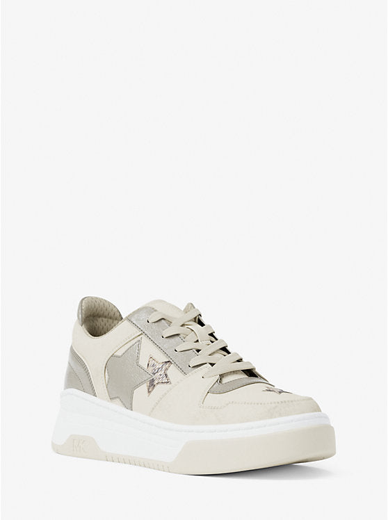 MICHAEL KORS Lexi Embellished Mixed-Media Sneaker image 0