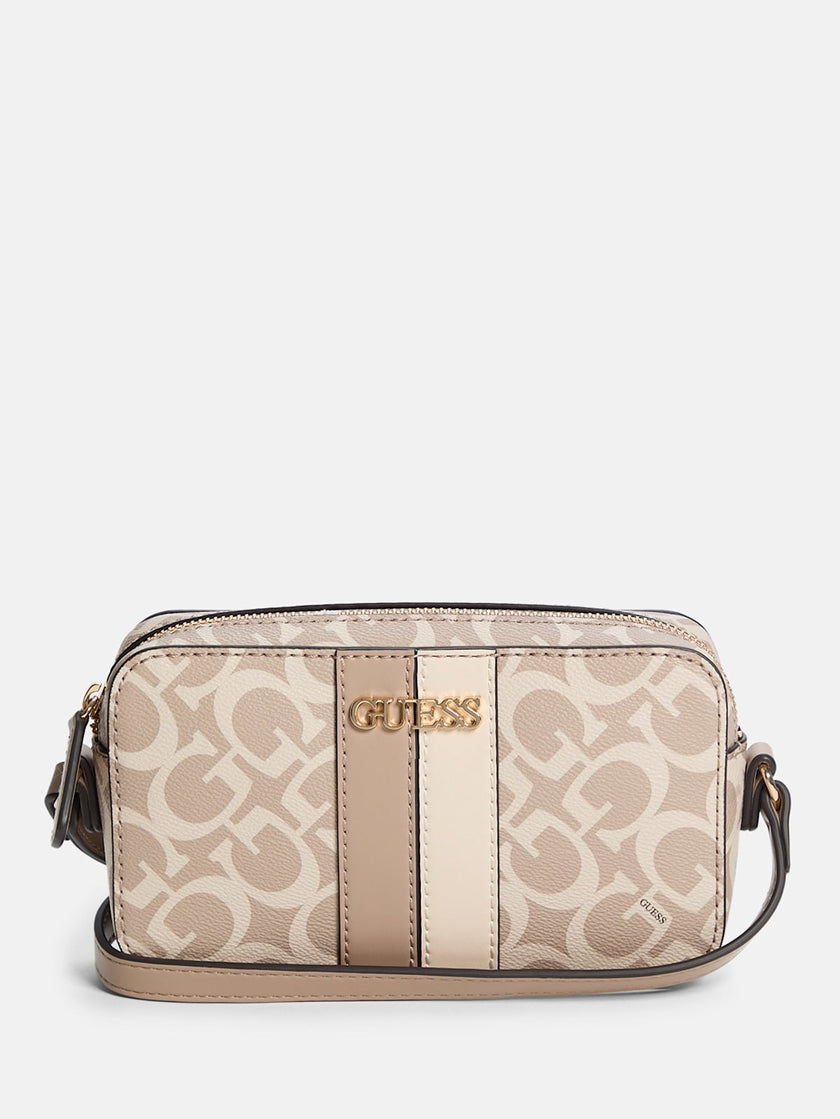 Guess Kyrie Mini Faux-Leather Camera Crossbody - Brown image 0