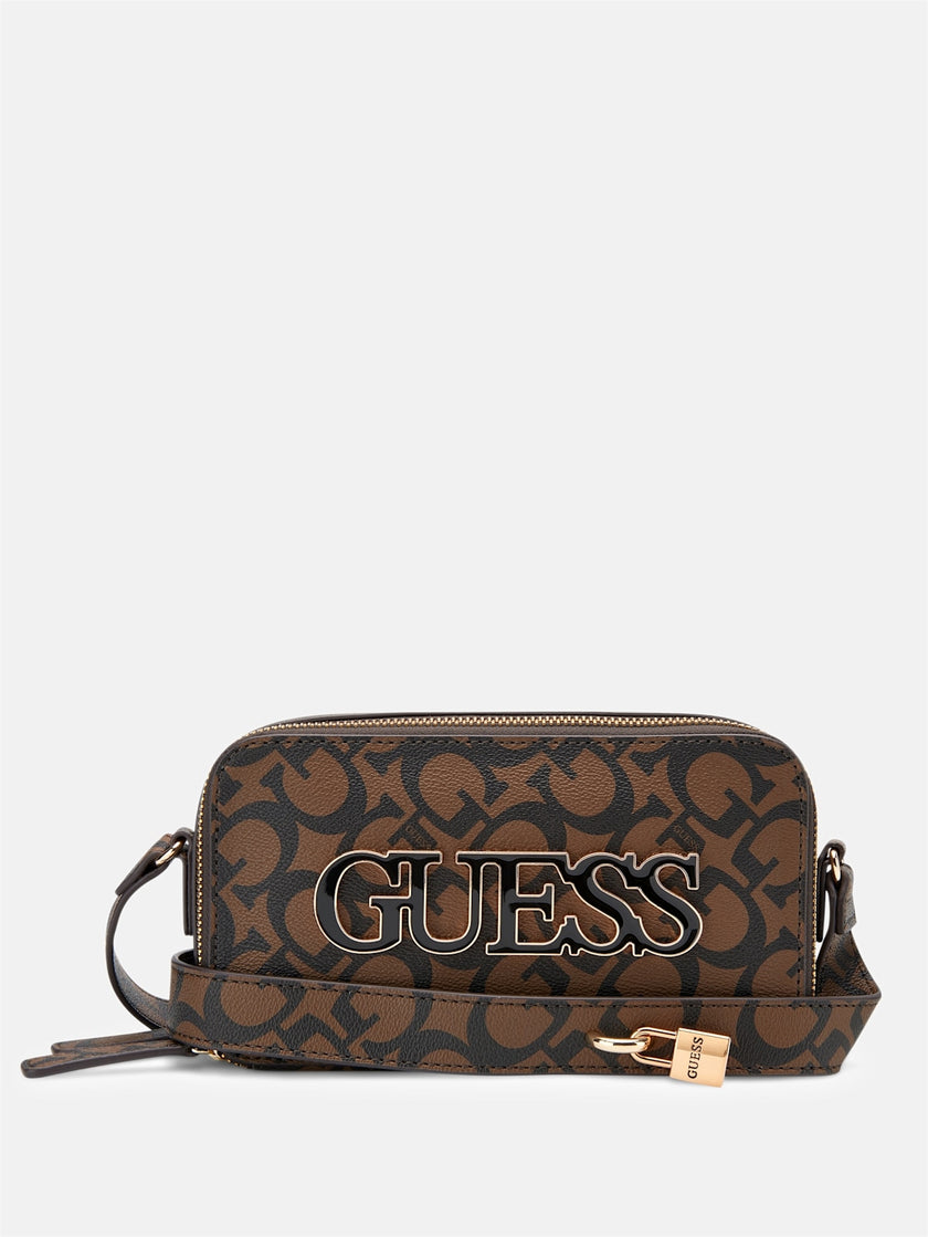 Guess Reinee Mini Double-Zip Crossbody - Brown image 0