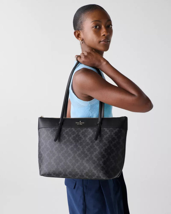 [ARRIVING] KATE SPADE All Day Spade Flower Tote Bag - Black image 1