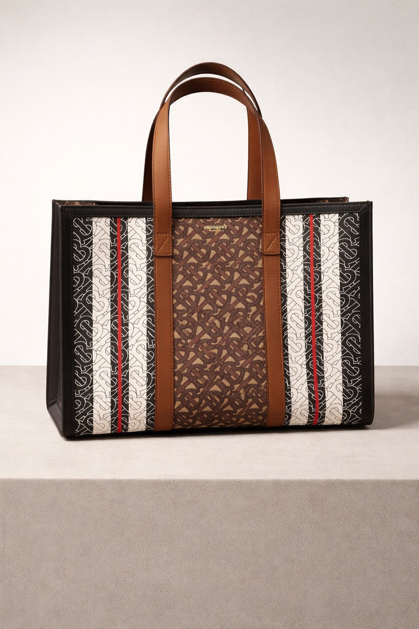 [AT DELHI] BURBERRY TB Monogram Stripe Tote Bag image 0
