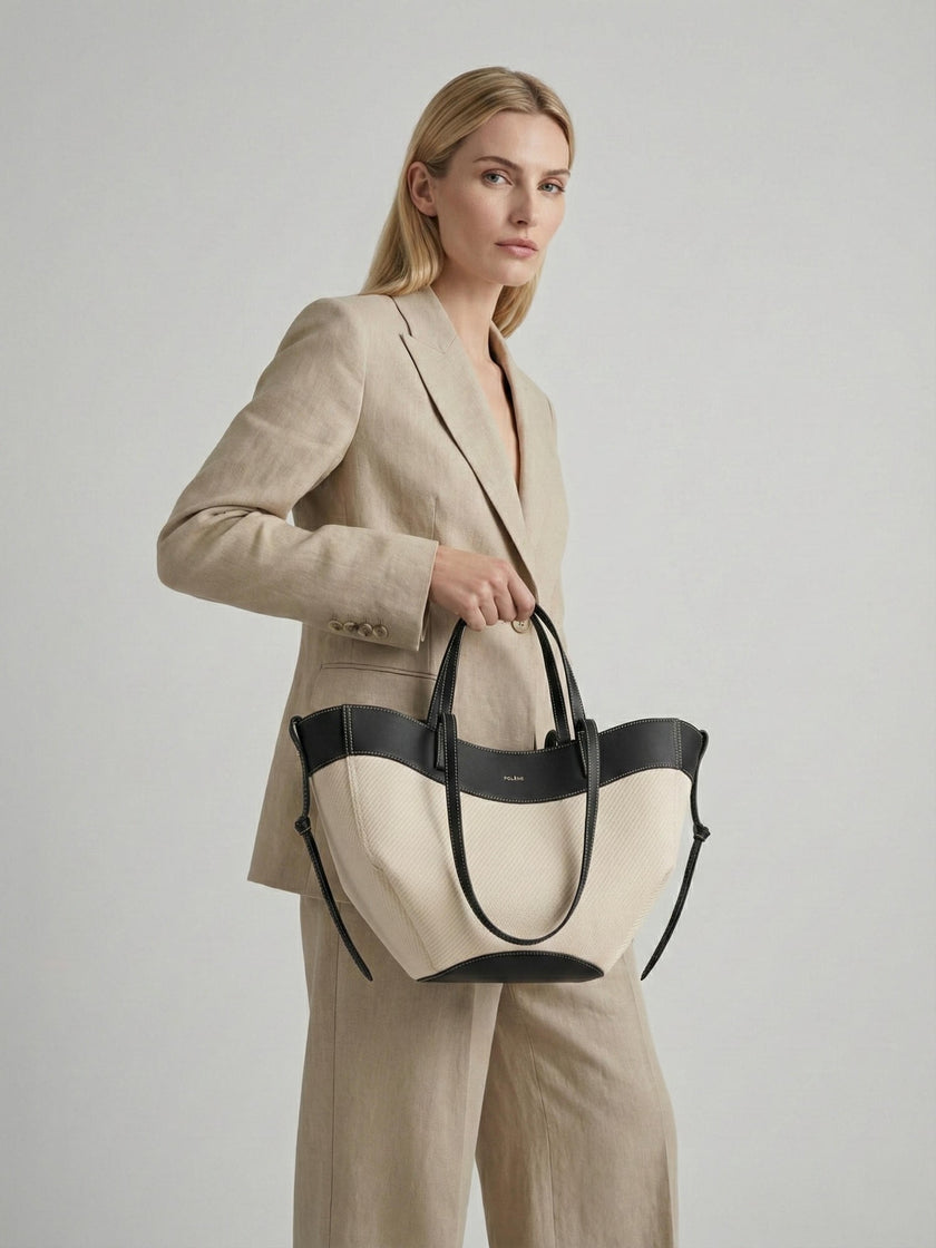 POLENE Cyme Mini Black Woven Edition image 0