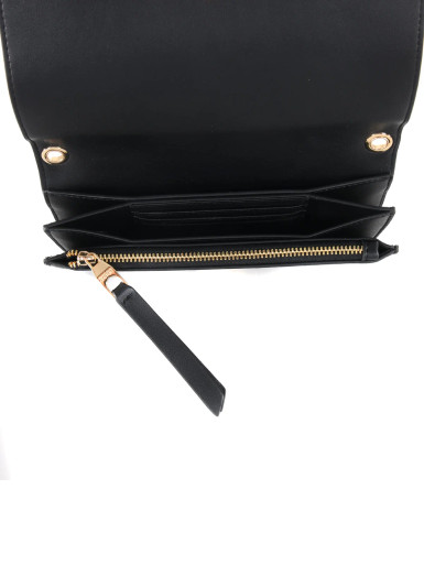 Versace Jeans Couture Logo-Embellished Chain-Linked Crossbody Bag - Black image 2
