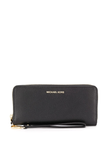 MICHAEL KORS Large Logo and Leather Wristlet - Black image