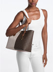 MICHAEL KORS Sheila Large Two-Tone Signature Logo Tote Bag image 1