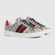 GUCCI  Ace Sneakers With Web Stripe For Women - Blue Red image 3