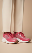 [AT DELHI] Michael Kors Katrina Sequined Mixed-Media Trainer - Dragonfruit image 1