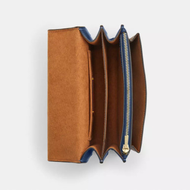 [AT DELHI] COACH Mini Klare Crossbody Bag In Signature Canvas - Deep Blue/Tan image 2