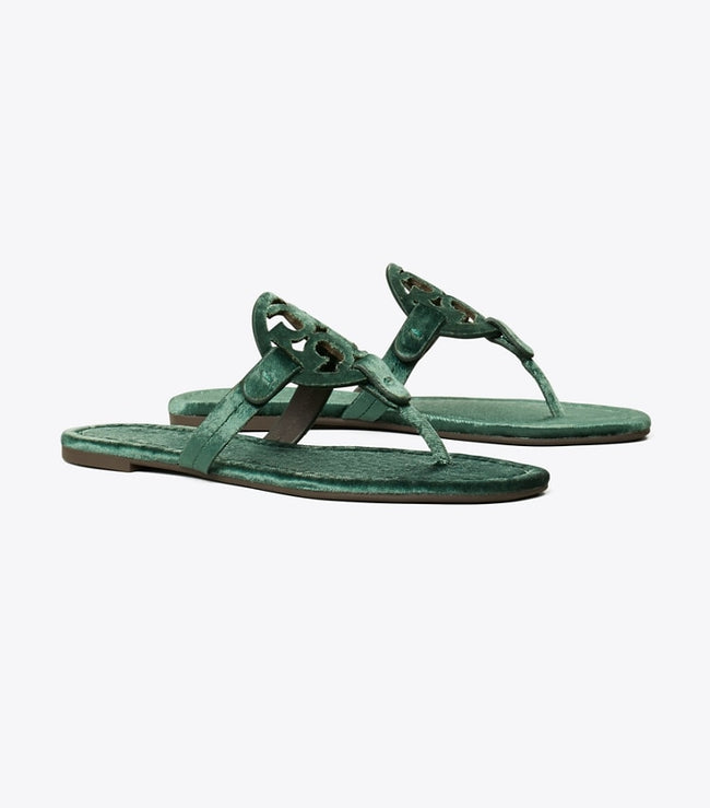 TORY BURCH Miller Velvet Sandal - Deep Teal image 0